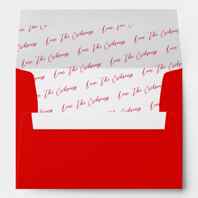 Valentine's Day Pre-Addressed With Custom Lining Envelope (Back (Bottom))
