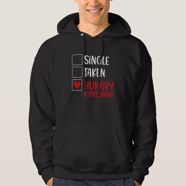 Valentines Day Pregnancy Announcement Pregnant Cou Hoodie (Front)