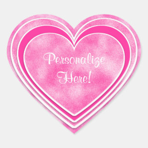 Valentine's Day - Pretty Pink Hearts Personalize Heart Sticker