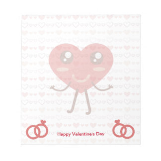 Valentine's Day  Pretty Red Heart and Small Hearts Notepad