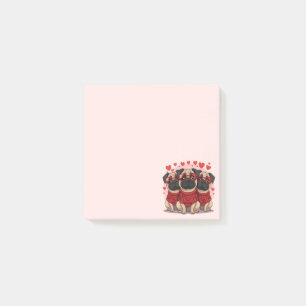 Valentines Day Pug Dogs Post-it Notes