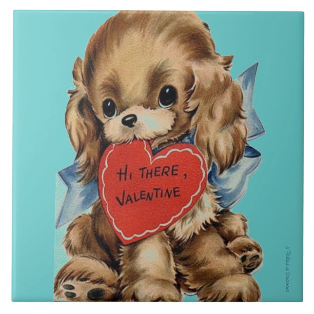 VALENTINE'S DAY PUPPY ART TILES - SPECIAL GIFTS (Front)