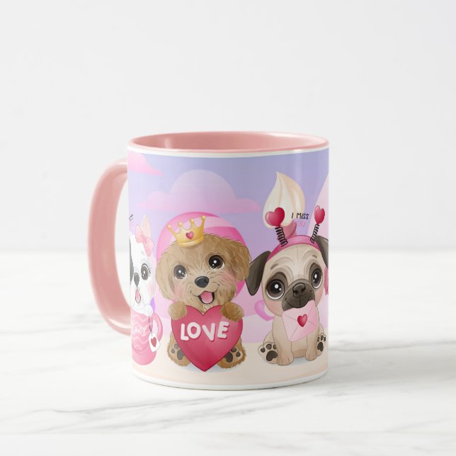 Valentine's Day Pups Mug (Front Left)