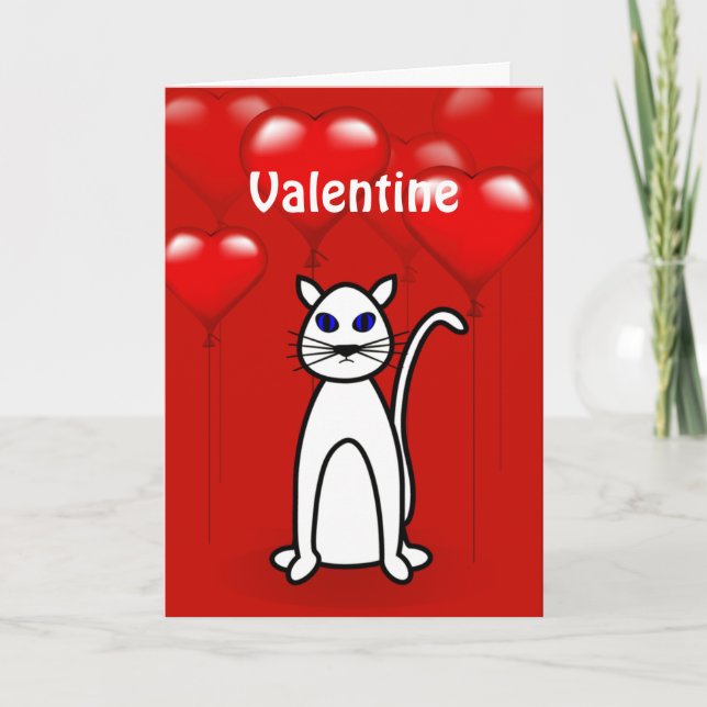 Valentine's Day Purfect Cat Greeting Card (Front)