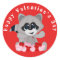 Valentine's Day raccoon and hearts sticker