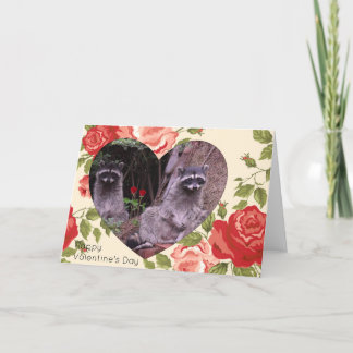 Valentine's Day - Raccoons Holiday Card