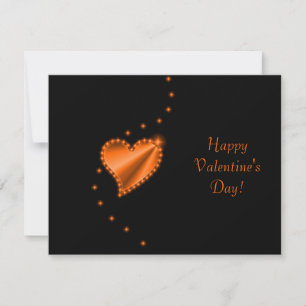 Valentine's Day -Rainbow Heart with Stars on black Holiday Card