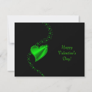 Valentine's Day -Rainbow Heart with Stars on black Holiday Card