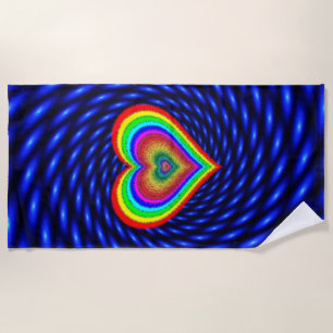 Valentine's Day Rainbow Love Symbol-25543 Beach Towel