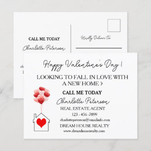 Valentine's Day Real Estate Marketing Farming Holiday Postcard