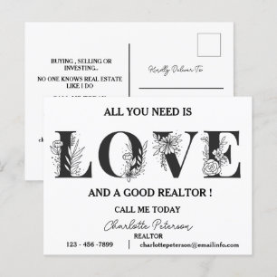 Valentines Day Real Estate Marketing Prospecting Holiday Postcard