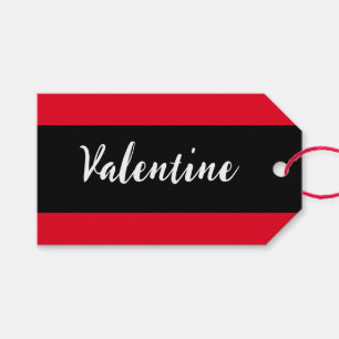 Valentine's Day Red and Black Stylish Minimalist Gift Tags