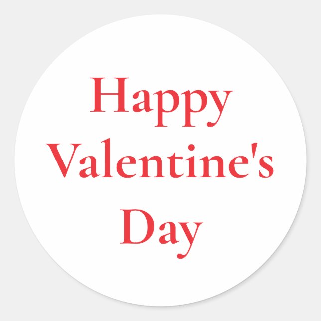 Valentine's Day Red Cute Colourful Romantic 2025 Classic Round Sticker (Front)