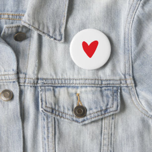 Valentine's Day red heart 2 Inch Round Button