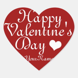 Valentine's Day Red Heart Customizable Sticker