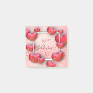 Valentine's Day Red Heart Glitter Post-it® Notes