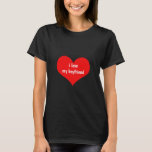 Valentine's Day  Red Heart I Love My BoyfriendGift T-Shirt<br><div class="desc">Designed with cute red heart pattern and custom text "i love my boyfriend" which you may customize as you wish! Simple and cute design perfect for those who love their boyfriend!</div>