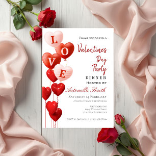 Valentine's Day Red Heart Love Invitation
