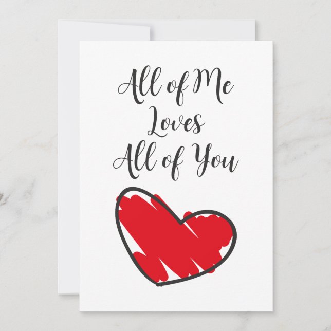 Valentine's Day Red Heart Love Quote Announcement (Front)