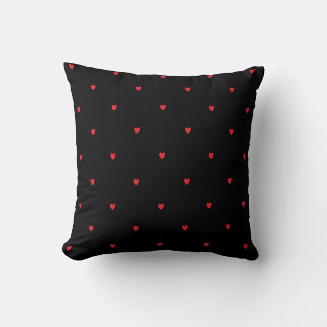 Valentine's Day Red Heart Pattern Custom Cute Gift Throw Pillow (Front)