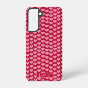 Valentine's Day Red Heart Pattern Monogram Samsung Galaxy Case
