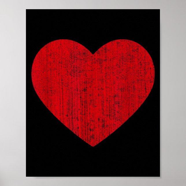 Valentines Day Red Heart Print Vintage Graphic Wom (Front)