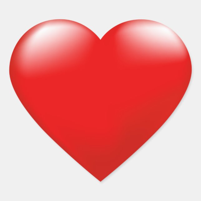 Valentine's Day Red Heart Sticker (Front)