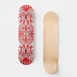 Valentine's Day Red Heart Tribal Tattoo Skateboard
