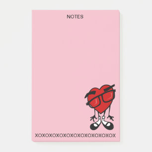VALENTINE'S DAY RED HEART XOXO POST-IT NOTEPAD