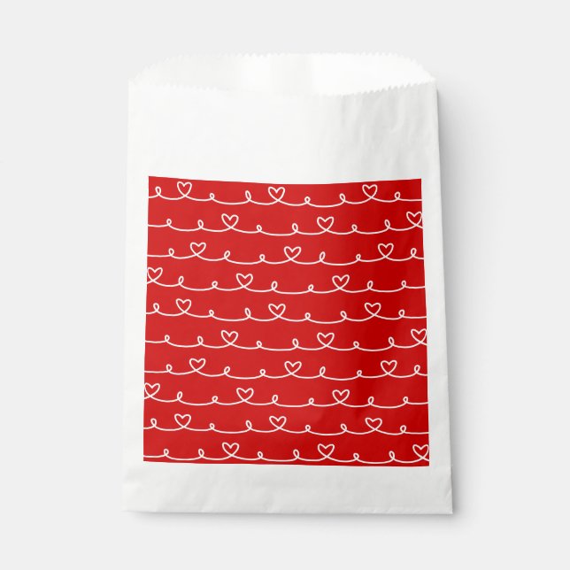 valentines day red hearts abstract  favour bag (Front)