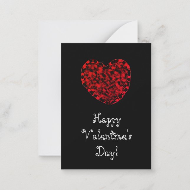 Valentine's Day Red Hearts Note Cards (Front)