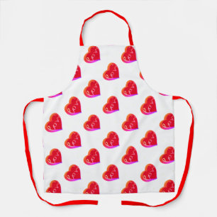 Valentine's Day Red Love Heart Apron