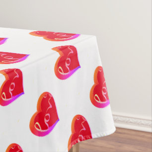 Valentine's Day Red Love Heart   Tablecloth