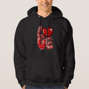 Valentines Day Red Plaid Love Heart Arrow Women Gi Hoodie