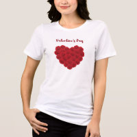 Valentine's Day Red Roses Heart T-Shirt