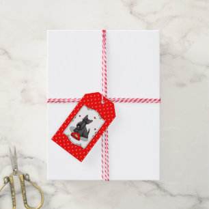 Valentine's Day (red) Scottie Dog (black) Cute Gift Tags