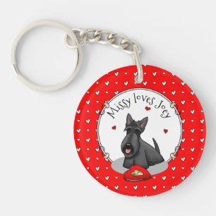 Valentine's Day (red) Scottie Dog (black) Cute Keychain