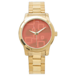 Valentine's Day Red Whimsical Geometric Abstract Watch