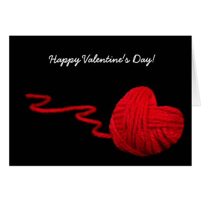 Valentine's Day Red Yarn Heart (Front Horizontal)