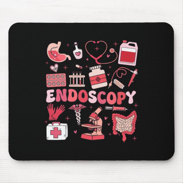 Valentine's Day Retro Endo Crew Nurse Endoscopy Gl Mouse Pad (Front)