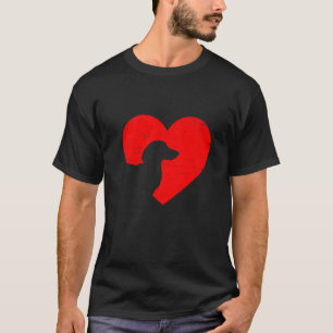 Valentines Day Retro Hearts Dachshund Dog Puppy Lo T-Shirt