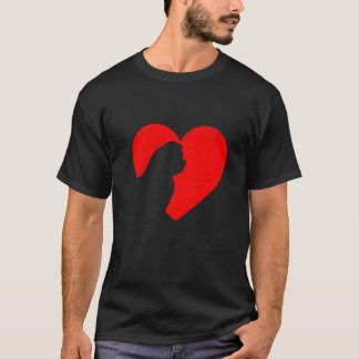 Valentines Day Retro Hearts Maltese Dog Puppy Love T-Shirt