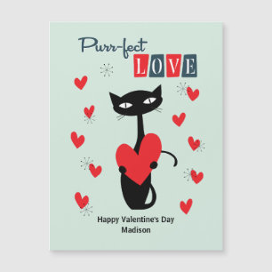 Valentines Day Retro Mid Century Cat