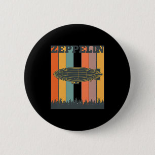 Valentine's Day Retro Zeppelin Vintage Airship 70s 2 Inch Round Button