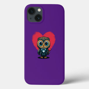 Valentine's Day Romance with Adorable Owl Groom iPhone 13 Case