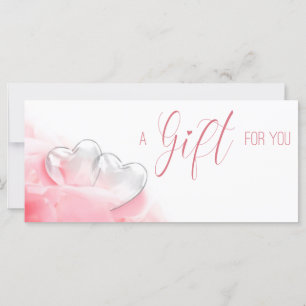 Valentine's Day Romantic Glass Heart Gift Card