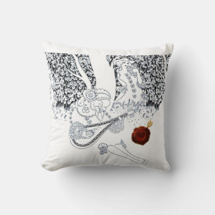 VALENTINE'S DAY ROMANTIC LOVERS RED WAX SEAL HEART THROW PILLOW