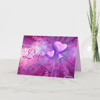 Valentine's Day Romantic Mauve Hearts Holiday Card