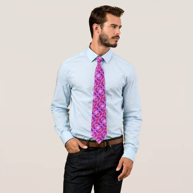 Valentine's Day Romeo Heart Silk Foulard Pattern Tie (In Situ)