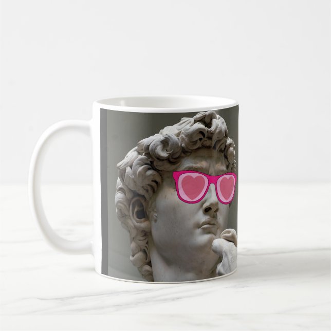 Valentines day rose coloured glasses   coffee mug (Left)